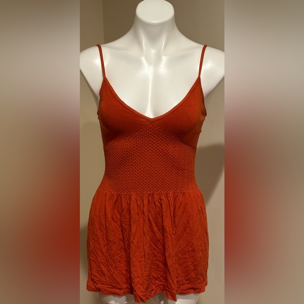 Arielle Golden Gate Orange Thin straps intimate Dress/Top Stretchy Material Sz.S